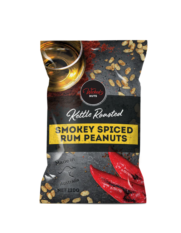 Wicked Nuts Smokey Spiced Rum Peanuts 120g