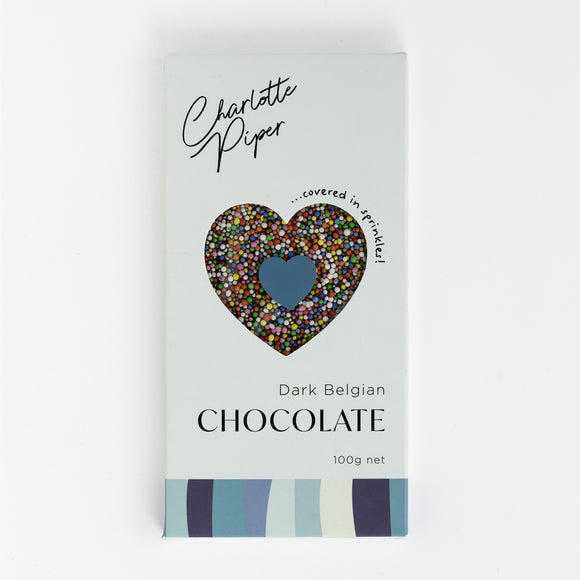 Charlotte Piper Dark Belgian Chocolate with Sprinkles 100G