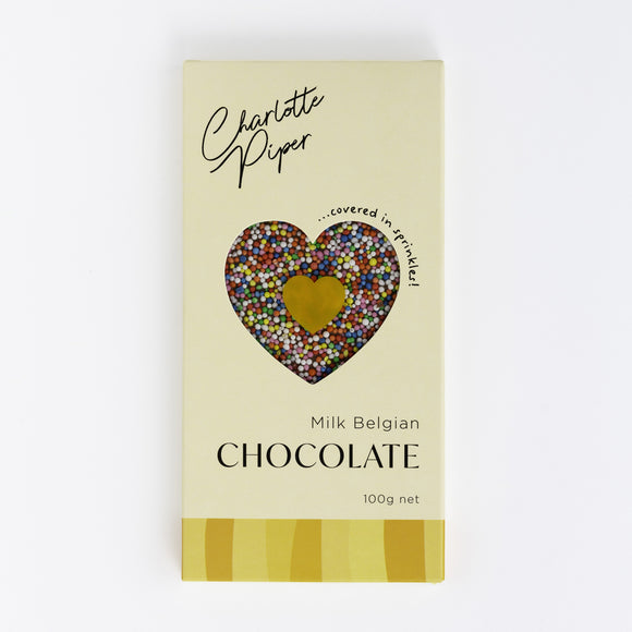 Charlotte Piper Milk Belgian Chocolate with Sprinkles 100G